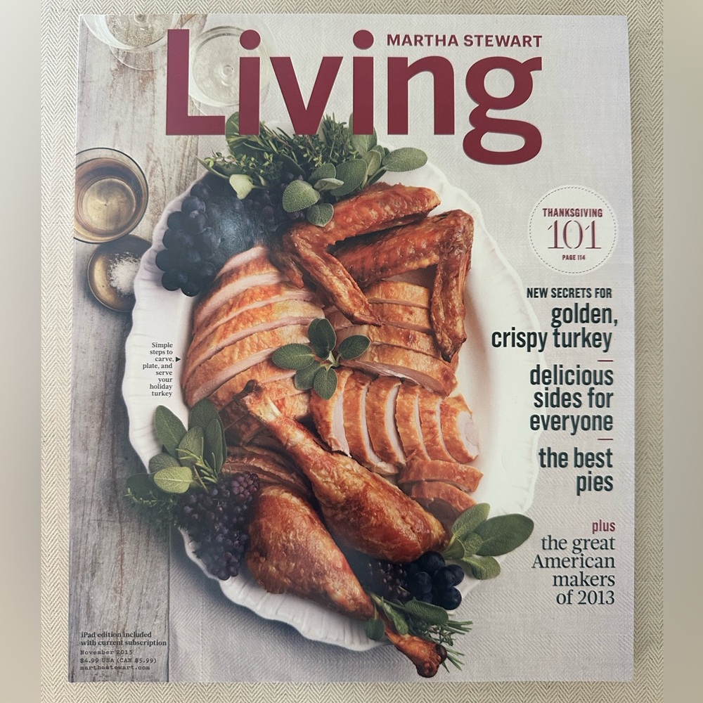 Martha Stewart Living Magazine November 2013 Thanksgiving Issue